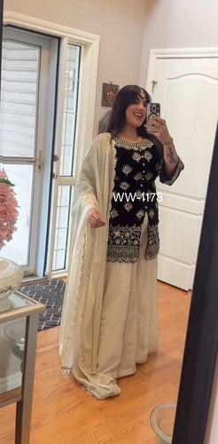 Presenting New Cinon Silk Top-Plazzo and Dupatta Set Fully Stitched Ready To Wear