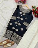 Presenting New Cinon Silk Top-Plazzo and Dupatta Set Fully Stitched Ready To Wear