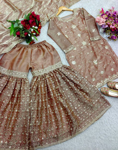 Presenting New Zimmy-Chu Silk Top-Sarara and Dupatta Set Fully Stitched Ready To Wear 🔥😍🥰*