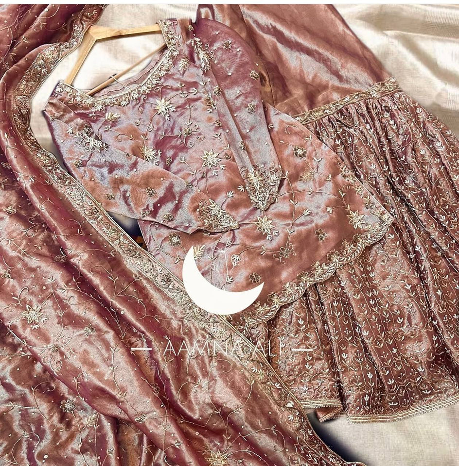 Presenting New Zimmy-Chu Silk Top-Sarara and Dupatta Set Fully Stitched Ready To Wear 🔥😍🥰*