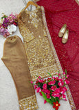 Presenting New Zimmy-Chu Silk Top-Pent and Dupatta Set Fully Stitched Ready To Wear