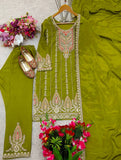 Presenting New Cinon Top-Pent and Dupatta Set Fully Stitched Ready To Wear