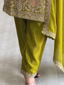 Presenting New Cinon Top-Pent and Dupatta Set Fully Stitched Ready To Wear