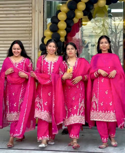 Presenting New Cinon Top-Pent and Dupatta Set Fully Stitched Ready To Wear