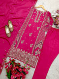 Presenting New Cinon Top-Pent and Dupatta Set Fully Stitched Ready To Wear