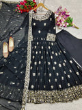 Presenting New Collection Heavy Fox Georgett Gown -Pent  Dupatta Set Fully Stitched Ready To Wea
