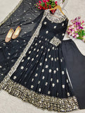 Presenting New Collection Heavy Fox Georgett Gown -Pent  Dupatta Set Fully Stitched Ready To Wea