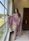 Presenting New Twin-Tisyu Net Top-Pent and Dupatta Set Fully Stitched Ready To Wear