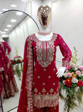 Presenting New Fox Georgette Top-Sarara and Dupatta Set Fully Stitched Ready To Wear