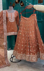 Presenting New Cinon Top-Sarara and Dupatta Set Fully Stitched Ready To Wear