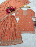 Presenting New Cinon Top-Sarara and Dupatta Set Fully Stitched Ready To Wear