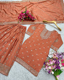 Presenting New Cinon Top-Sarara and Dupatta Set Fully Stitched Ready To Wear