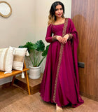 Presenting New  Pure Vichitra Silk Gwon Pent and Dupatta Set Fully Stitched Ready To Wear 🔥😍🥰*