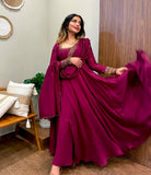 Presenting New  Pure Vichitra Silk Gwon Pent and Dupatta Set Fully Stitched Ready To Wear 🔥😍🥰*
