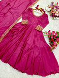 Presenting New  Pure Vichitra Silk Gwon Pent and Dupatta Set Fully Stitched Ready To Wear 🔥😍🥰*