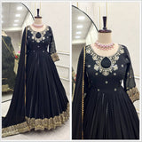 Presenting New  Pure Fox Georgette Gwon Pent and Dupatta Set Fully Stitched Ready To Wear
