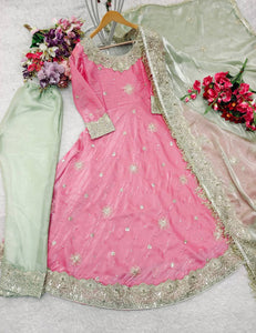 Presenting New  Pure Zimmy Cho Gwon Pent and Dupatta Set Fully Stitched Ready To Wear