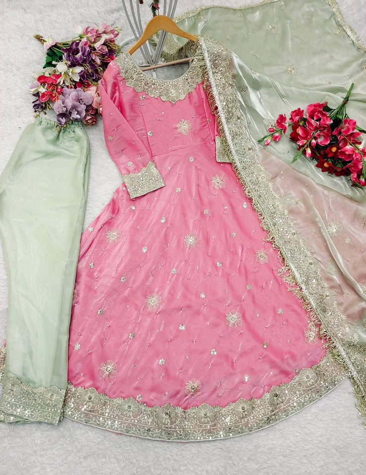 Presenting New  Pure Zimmy Cho Gwon Pent and Dupatta Set Fully Stitched Ready To Wear