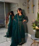 Presenting New  Pure Fox Georgette Gwon Pent and Dupatta Set Fully Stitched Ready To Wear