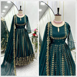 Presenting New  Pure Fox Georgette Gwon Pent and Dupatta Set Fully Stitched Ready To Wear