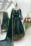 Presenting New  Pure Fox Georgette Gwon Pent and Dupatta Set Fully Stitched Ready To Wear