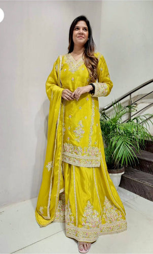 Presenting New Real Modling Pure Cinon Top-Sarara and Dupatta Set Fully Stitched Ready To Wear Presenting New Real Modling Pure Cinon Top-Sarara and Dupatta Set Fully Stitched Ready To Wear