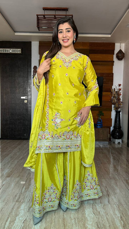 Presenting New Real Modling Pure Cinon Top-Sarara and Dupatta Set Fully Stitched Ready To Wear Presenting New Real Modling Pure Cinon Top-Sarara and Dupatta Set Fully Stitched Ready To Wear