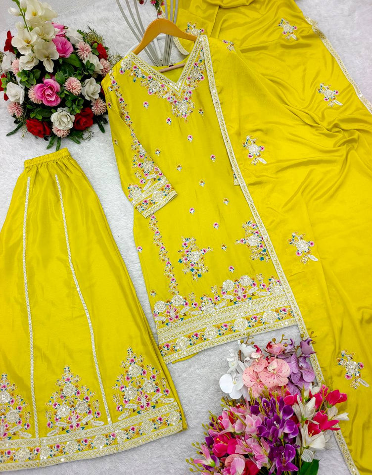 Presenting New Real Modling Pure Cinon Top-Sarara and Dupatta Set Fully Stitched Ready To Wear Presenting New Real Modling Pure Cinon Top-Sarara and Dupatta Set Fully Stitched Ready To Wear