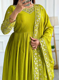 Presenting New WW Real Modling Gown-Pent Dupatta Set Fully Stitched Ready To Wear