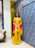 Presenting New Collection Pure Cinon Top-Sarara and Dupatta Set Fully Stitched Ready To Wear 🔥😍🥰*