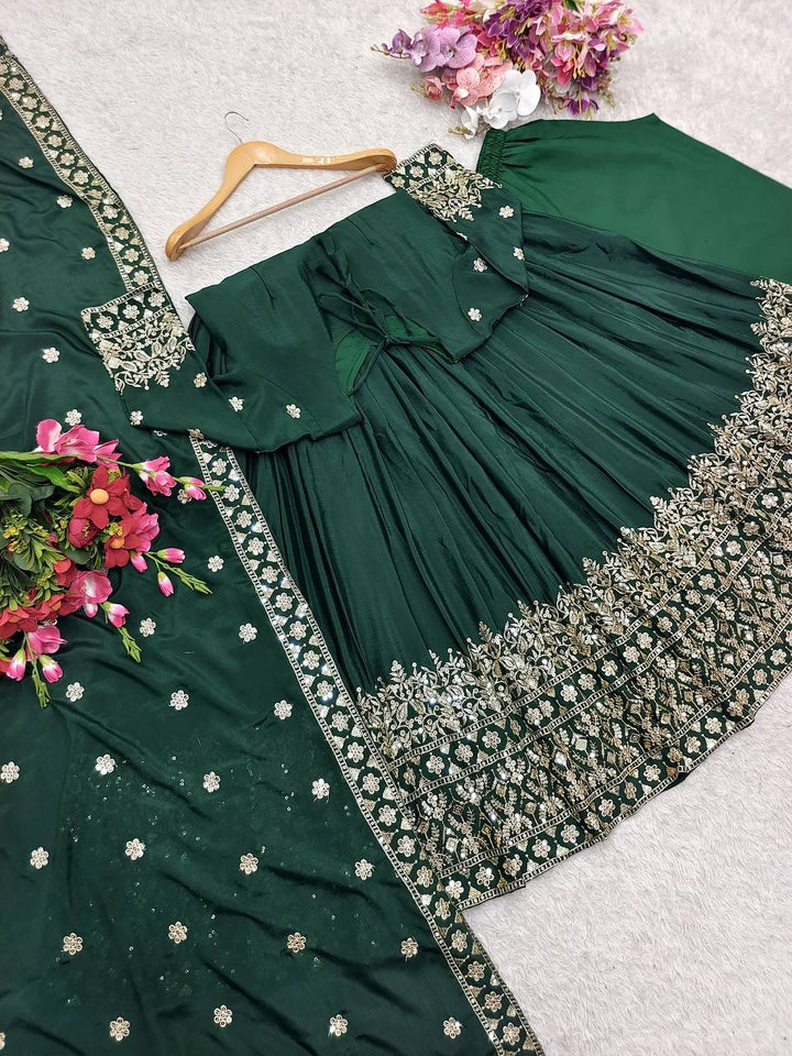 Presenting New WW Real Modling Gown-Pent Dupatta Set Fully Stitched Ready To Wear