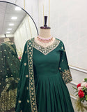 Presenting New WW Real Modling Gown-Pent Dupatta Set Fully Stitched Ready To Wear