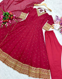 Presenting New  Fox Gown -Pent  Dupatta Set Fully Stitched Ready To Wear