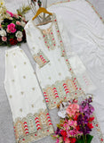 Presenting New Collection Pure Cinon Top-Palzzo with Dupatta Set Fully Stitched Ready To W