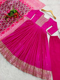 Presenting New Tredition Gown-Pent Dupatta Set Fully Stitched Ready To Wear
