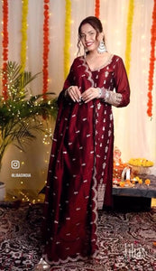 Presenting New Collection Pure Cinon Top-Pent and Dupatta Set Fully Stitched Ready To Wear