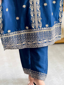 Presenting New Real Modling Collection Pure Cinon Top-Pent and Dupatta Set Fully Stitched Ready To Wea