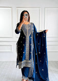 Presenting New Real Modling Collection Pure Cinon Top-Pent and Dupatta Set Fully Stitched Ready To Wea