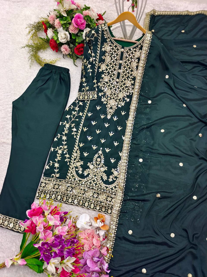 Presenting New Our WW Real Modling Products Pure Cinon Top-Plazzo and Dupatta Set Fully Stitched Ready To Wear 🔥😍🥰*