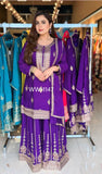 Presenting New Collection Pure Cinon Top-Sarara and Dupatta Set Fully Stitched Ready To Wear