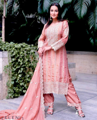 Presenting New Cinon Top -Pent  Dupatta Set Fully Stitched Ready To Wear 🔥