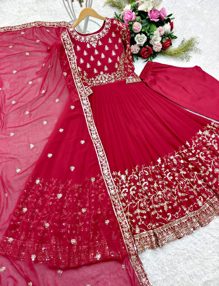 Presenting New Wedding Gown -Pent  Dupatta Set Fully Stitched Ready To Wear