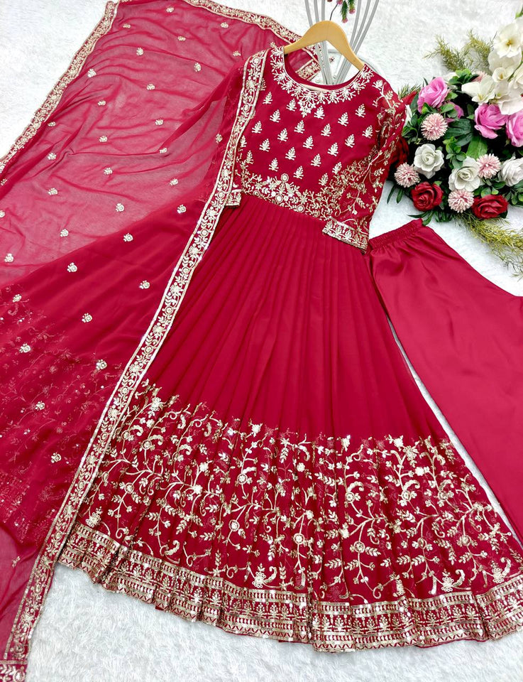 Presenting New Wedding Gown -Pent  Dupatta Set Fully Stitched Ready To Wear