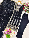Presenting New Velvet Top -Pent  Dupatta Set Fully Stitched Ready To Wear