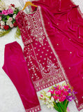 Presenting New Velvet Top -Pent  Dupatta Set Fully Stitched Ready To Wear