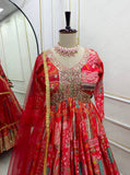 Presenting New Aliya-Cut Gown -Pent  Dupatta Set Fully Stitched Ready To Wear