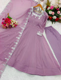 Presenting New Anarkali Gown -Pent  Dupatta Set Fully Stitched Ready To Wear