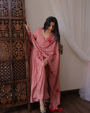 Presenting New Collection Heavy ⭐️ Georgette Gown -Pent  Dupatta Set Fully Stitched Ready To Wear 🔥