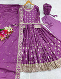 Presenting New Collection Heavy Chinon Silk Gown -Pent  Dupatta Set Fully Stitched Ready To Wear