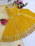 Presenting New Collection Heavy Fox Georgette Gown -Pent  Dupatta Set Fully Stitched Ready To Wear 🔥😍🥰*
